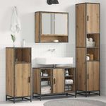 Casa si Gradina - Mobilier - Seturi de mobilier - Seturi baie - Set de mobilier pentru baie cu raft 3 pcs Stejar Artizanal - Infinity.ro