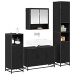 Casa si Gradina - Mobilier - Seturi de mobilier - Seturi baie - Set de mobilier pentru baie 4 pcs Stejar Negru Lemn compozit - Infinity.ro