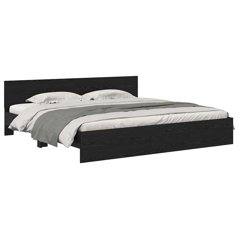 Casa si Gradina - Mobilier - Paturi si accesorii - Paturi - Cadru de pat Stejar Negru 180 x 200 cm Lemn compozit - Infinity.ro
