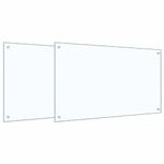 Casa si Gradina - Sanitare - Chiuveta bucatarie si accesorii - Accesorii chiuvete - Spate de bucatarie 2 pcs Transparent 100 x 60 cm - Infinity.ro