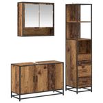 Casa si Gradina - Mobilier - Seturi de mobilier - Seturi baie - Set de mobilier pentru baie 3 pcs Lemn Vechi Lemn compozit - Infinity.ro