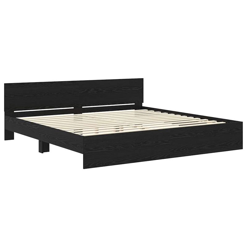 Casa si Gradina - Mobilier - Paturi si accesorii - Paturi - Cadru de pat Stejar Negru 180 x 200 cm Lemn compozit - Infinity.ro