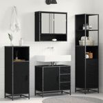 Casa si Gradina - Mobilier - Seturi de mobilier - Seturi baie - Set de mobilier pentru baie 3 pcs Stejar Negru Lemn compozit - Infinity.ro