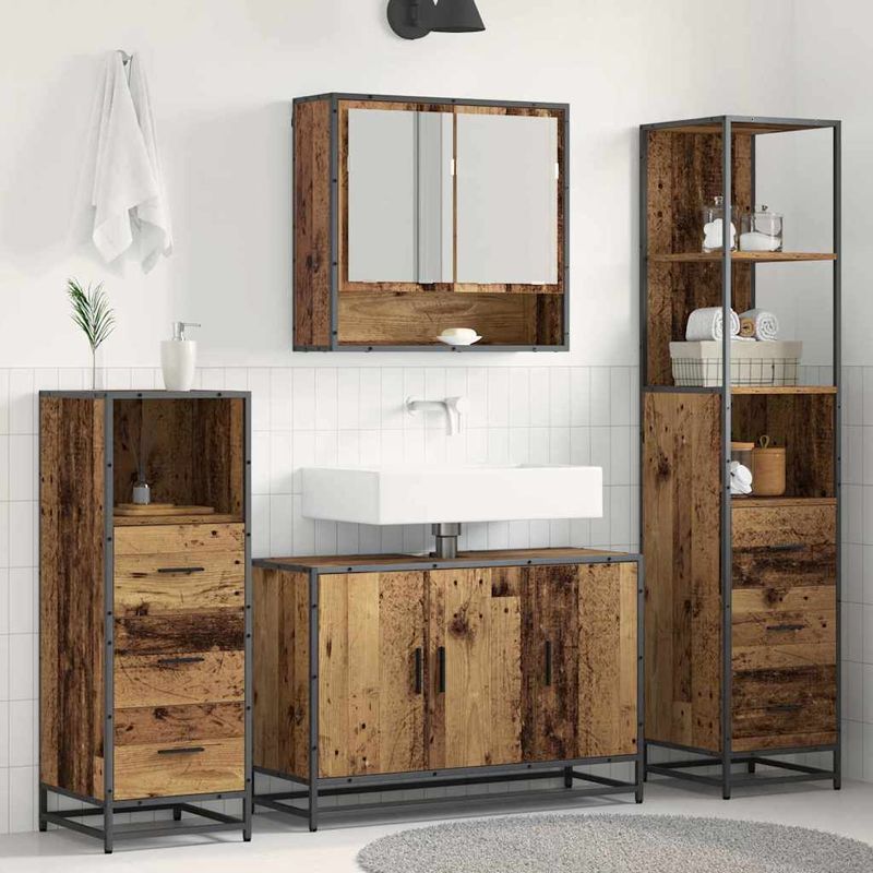 Casa si Gradina - Mobilier - Seturi de mobilier - Seturi baie - Set de mobilier pentru baie 3 pcs Lemn Vechi Lemn compozit - Infinity.ro
