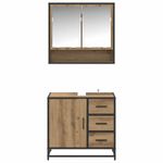 Casa si Gradina - Mobilier - Seturi de mobilier - Seturi baie - Set de mobilier pentru baie cu sertar 2 pcs Stejar Artizanal - Infinity.ro