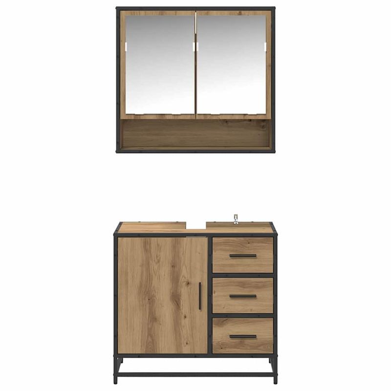 Casa si Gradina - Mobilier - Seturi de mobilier - Seturi baie - Set de mobilier pentru baie cu sertar 2 pcs Stejar Artizanal - Infinity.ro