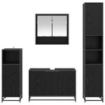 Casa si Gradina - Mobilier - Seturi de mobilier - Seturi baie - Set de mobilier pentru baie 4 pcs Stejar Negru Lemn compozit - Infinity.ro