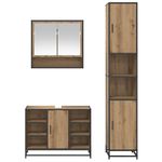 Casa si Gradina - Mobilier - Seturi de mobilier - Seturi baie - Set de mobilier pentru baie cu raft 3 pcs Stejar Artizanal - Infinity.ro