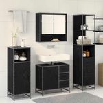 Casa si Gradina - Mobilier - Seturi de mobilier - Seturi baie - Set de mobilier pentru baie 3 pcs Stejar Negru Lemn compozit - Infinity.ro