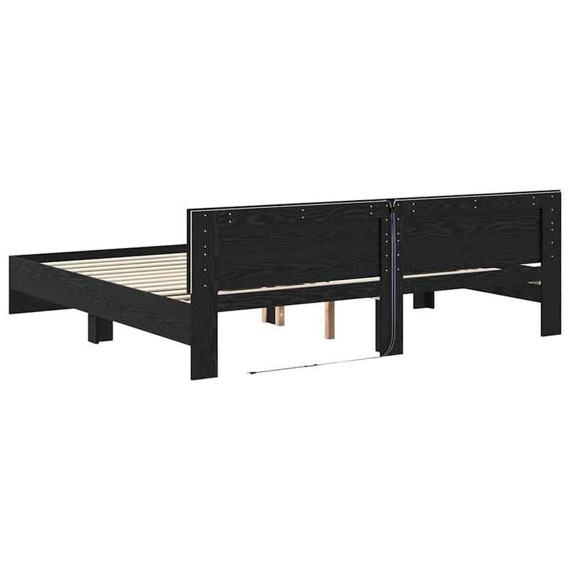 Casa si Gradina - Mobilier - Paturi si accesorii - Paturi - Cadru de pat Stejar Negru 180 x 200 cm Lemn compozit - Infinity.ro