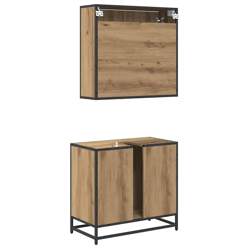 Casa si Gradina - Mobilier - Seturi de mobilier - Seturi baie - Set de mobilier pentru baie cu sertar 2 pcs Stejar Artizanal - Infinity.ro