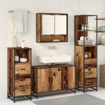 Casa si Gradina - Mobilier - Seturi de mobilier - Seturi baie - Set de mobilier pentru baie 3 pcs Lemn Vechi Lemn compozit - Infinity.ro