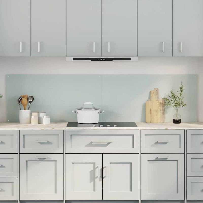 Casa si Gradina - Sanitare - Chiuveta bucatarie si accesorii - Accesorii chiuvete - Spate de bucatarie 2 pcs Alb 100 x 50 cm sticla securizata - Infinity.ro