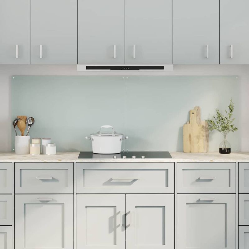 Casa si Gradina - Sanitare - Chiuveta bucatarie si accesorii - Accesorii chiuvete - Spate de bucatarie 2 pcs Alb 90 x 60 cm sticla securizata - Infinity.ro