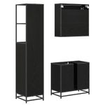 Casa si Gradina - Mobilier - Seturi de mobilier - Seturi baie - Set de mobilier pentru baie 3 pcs Stejar Negru Lemn compozit - Infinity.ro