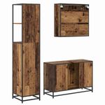 Casa si Gradina - Mobilier - Seturi de mobilier - Seturi baie - Set de mobilier pentru baie 3 pcs Lemn Vechi Lemn compozit - Infinity.ro