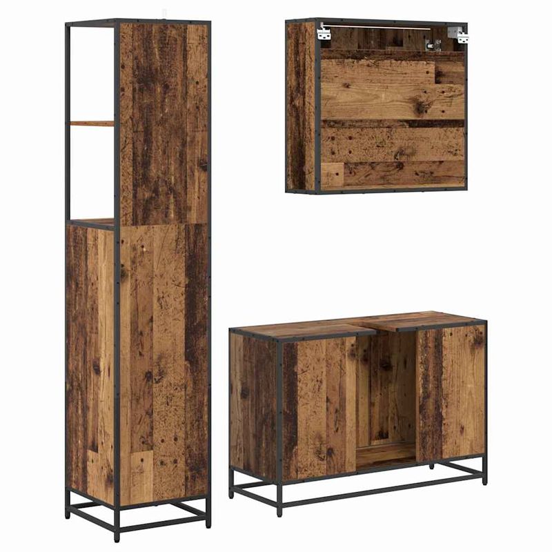 Casa si Gradina - Mobilier - Seturi de mobilier - Seturi baie - Set de mobilier pentru baie 3 pcs Lemn Vechi Lemn compozit - Infinity.ro