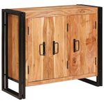 Casa si Gradina - Mobilier - Comode si corpuri - Comode - Mese cu usi Maro 80 x 33 x 70 cm Lemn masiv de acacia si metal - Infinity.ro