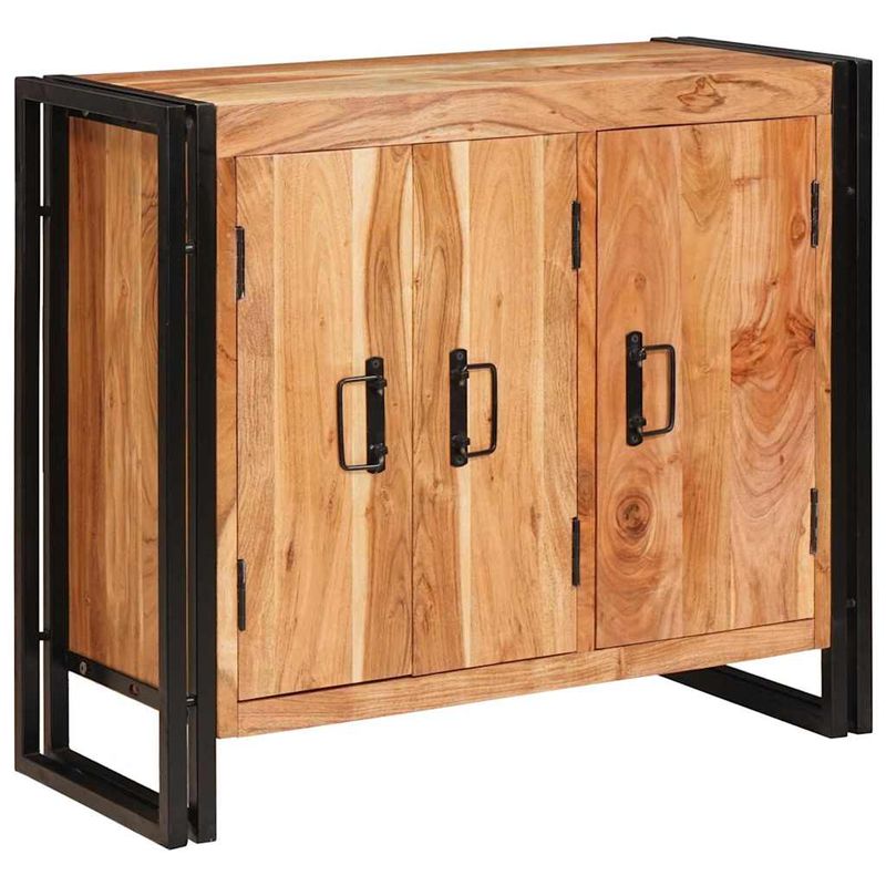 Casa si Gradina - Mobilier - Comode si corpuri - Comode - Mese cu usi Maro 80 x 33 x 70 cm Lemn masiv de acacia si metal - Infinity.ro