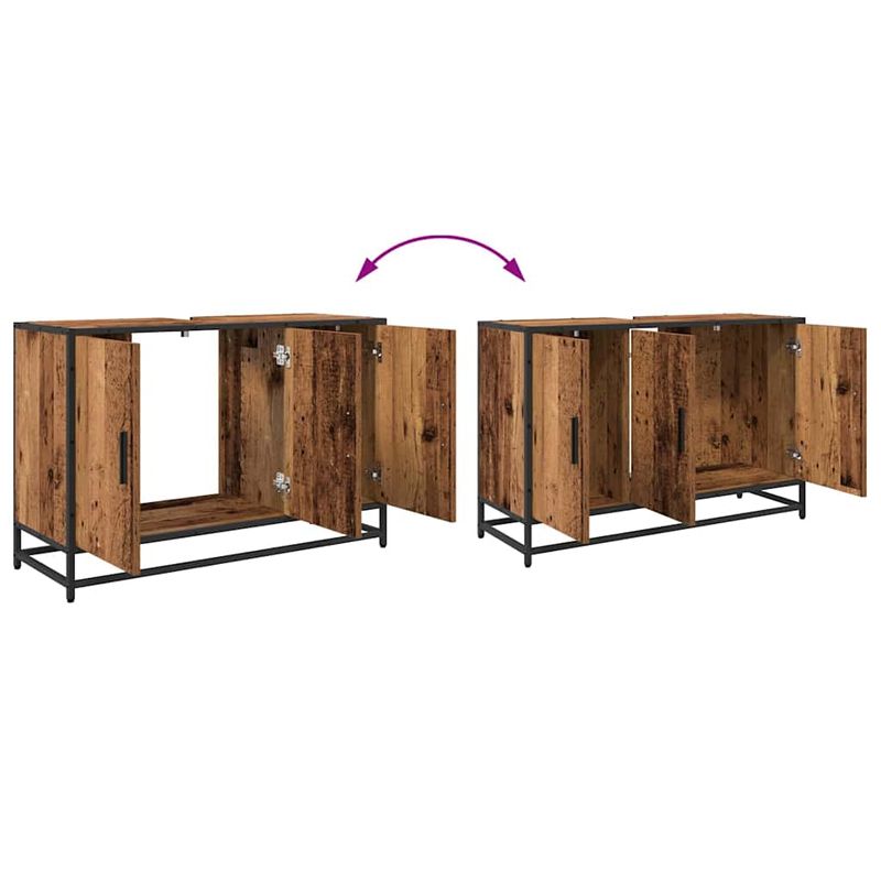 Casa si Gradina - Mobilier - Seturi de mobilier - Seturi baie - Set de mobilier pentru baie 3 pcs Lemn Vechi Lemn compozit - Infinity.ro