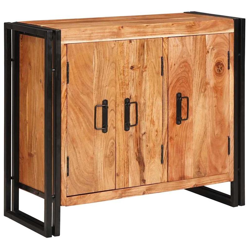 Casa si Gradina - Mobilier - Comode si corpuri - Comode - Mese cu usi Maro 80 x 33 x 70 cm Lemn masiv de acacia si metal - Infinity.ro