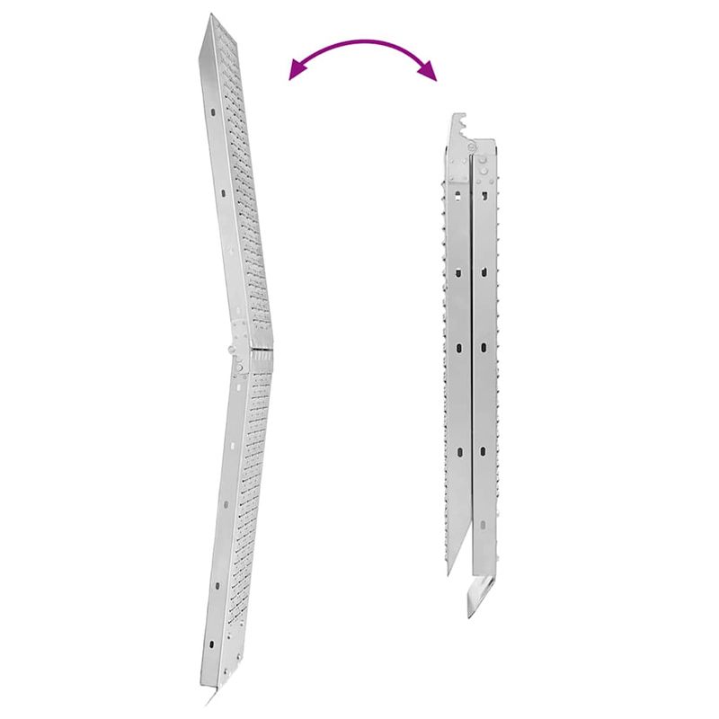 Auto si Moto - Remorci si platforme auto - Rampa de Incarcare 2 pcs Argintiu 185 x 22,5 x 4,5 cm - Infinity.ro