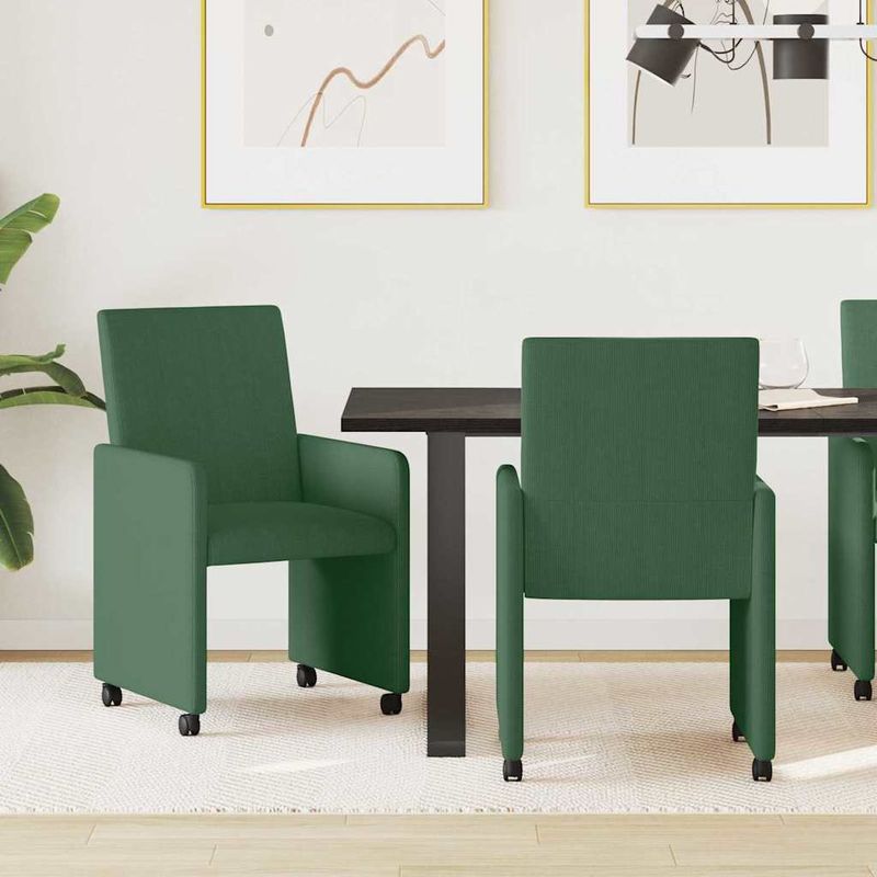 Casa si Gradina - Mobilier - Scaune si fotolii - Scaune - Scaune de dining cu roti 2 pcs Gri verde 57 x 66 x 94 cm - Infinity.ro