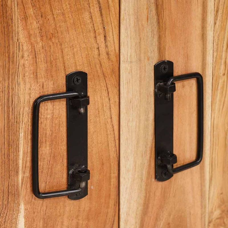 Casa si Gradina - Mobilier - Comode si corpuri - Comode - Mese cu usi Maro 80 x 33 x 70 cm Lemn masiv de acacia si metal - Infinity.ro