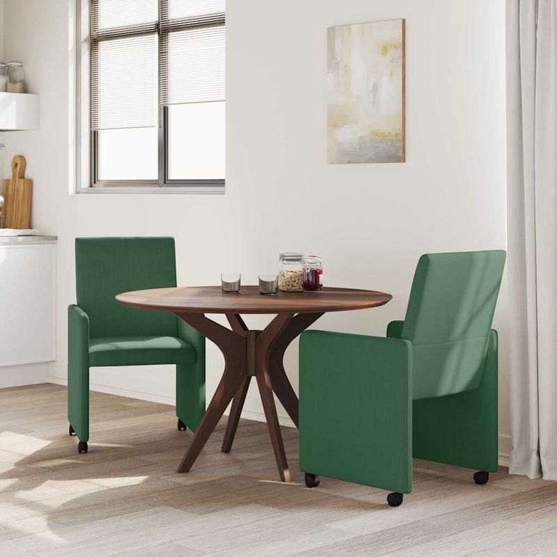 Casa si Gradina - Mobilier - Scaune si fotolii - Scaune - Scaune de dining cu roti 2 pcs Gri verde 57 x 66 x 94 cm - Infinity.ro