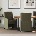 Casa si Gradina - Mobilier - Scaune si fotolii - Scaune - Scaune de dining cu roti 2 pcs Verde militar 58 x 67 x 97 cm - Infinity.ro
