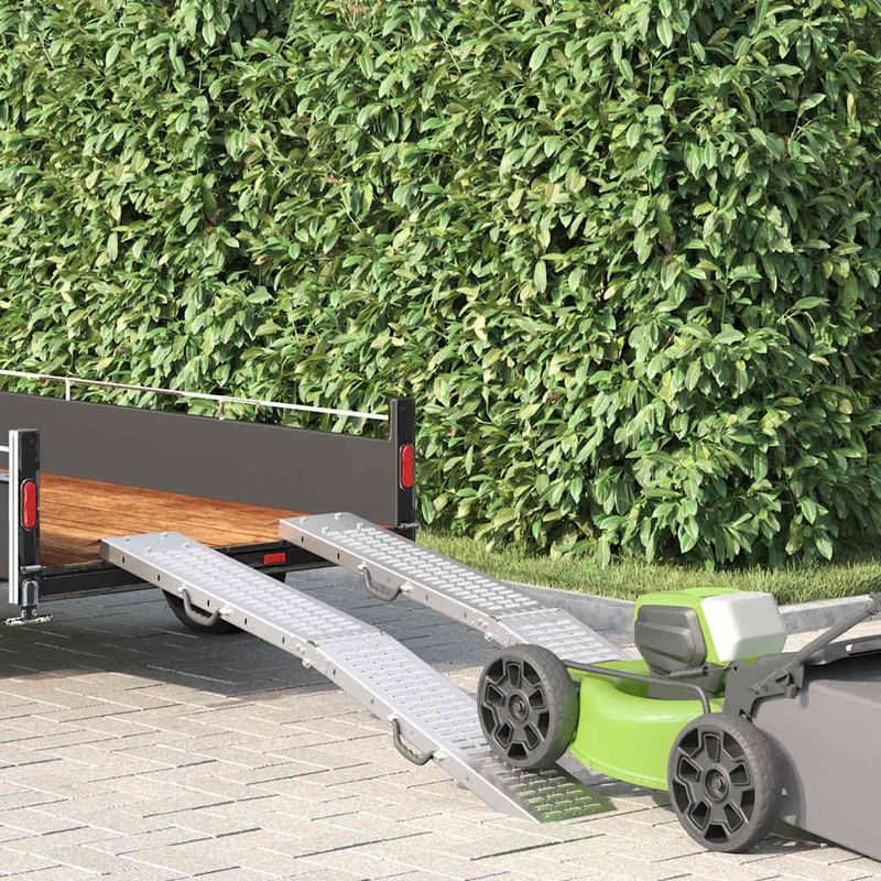 Auto si Moto - Remorci si platforme auto - Rampa de Incarcare 2 pcs Argintiu 166 x 22,5 x 4,5 cm - Infinity.ro