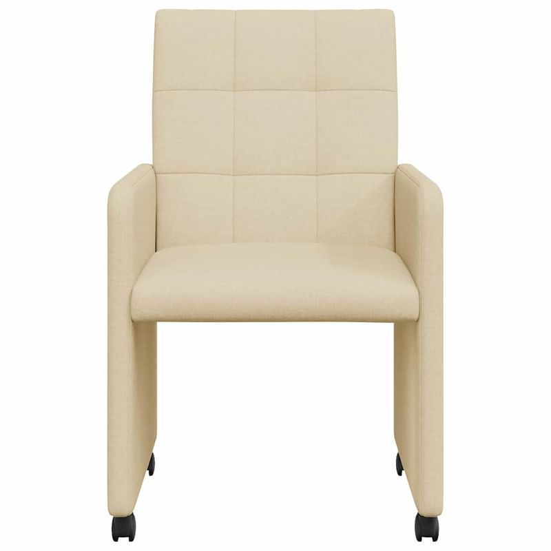 Casa si Gradina - Mobilier - Scaune si fotolii - Scaune - Scaune de dining cu roti 2 pcs Crem 58 x 65 x 94 cm tesatura - Infinity.ro