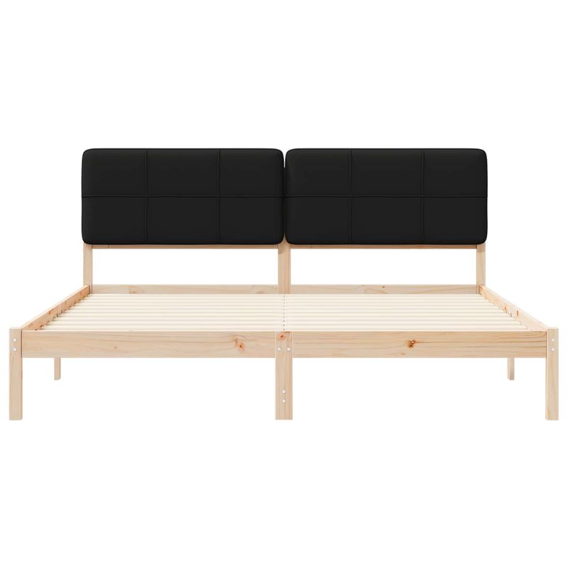 Casa si Gradina - Mobilier - Paturi si accesorii - Paturi - Cadru de pat cu tablie tapitata cu headboard Negru 180 x 200 cm - Infinity.ro