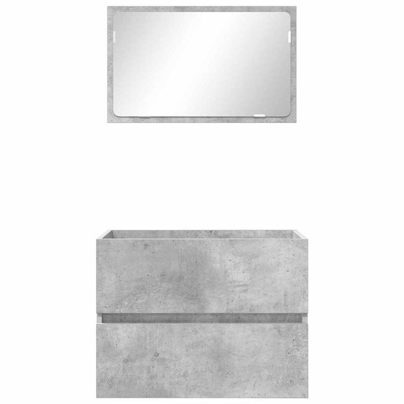 Casa si Gradina - Mobilier - Mobilier baie - Corpuri baie - Set de mobilier pentru baie Gri din beton Lemn compozit - Infinity.ro