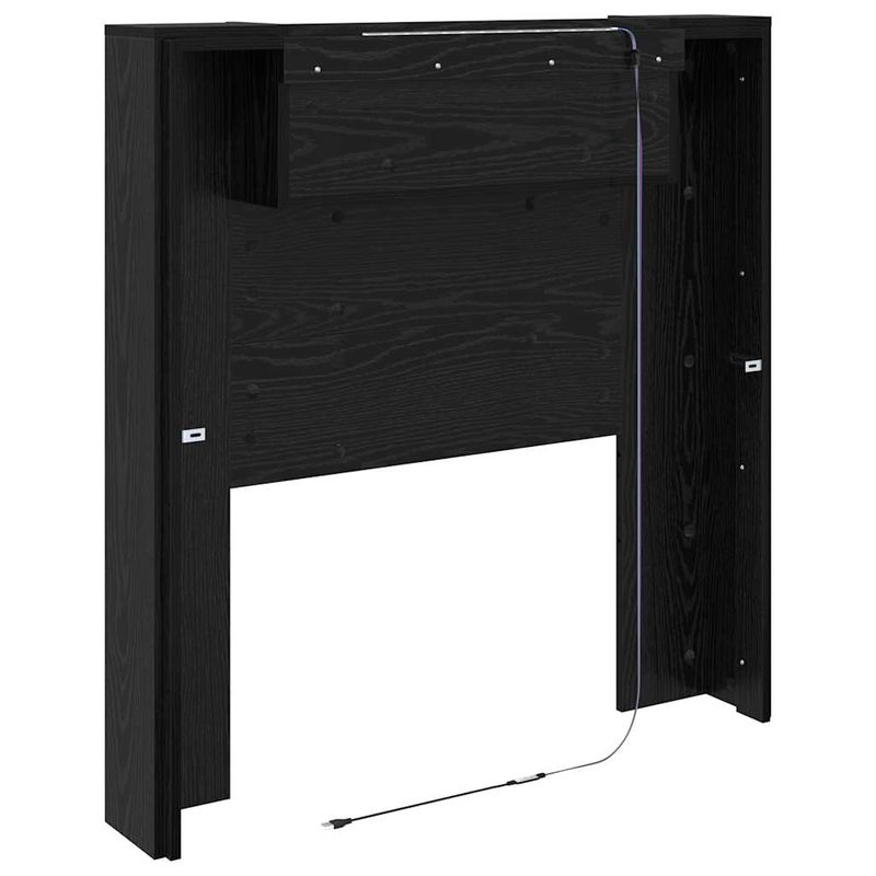 Casa si Gradina - Mobilier - Paturi si accesorii - Accesorii paturi - Tablie de pat cu LED, albastru, 203x16x78/88 cm, textil - Infinity.ro