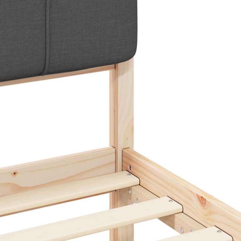 Casa si Gradina - Mobilier - Paturi si accesorii - Paturi - Cadru de pat cu tablie tapitata Gri inchis 135 x 190 cm - Infinity.ro