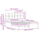 Casa si Gradina - Mobilier - Paturi si accesorii - Paturi - Cadru de pat cu tablie tapitata Gri inchis 135 x 190 cm - Infinity.ro