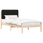 Casa si Gradina - Mobilier - Paturi si accesorii - Paturi - Cadru de pat cu tablie tapitata cu headboard Negru 75 x 190 cm - Infinity.ro