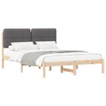 Casa si Gradina - Mobilier - Paturi si accesorii - Paturi - Cadru de pat cu tablie tapitata Gri inchis 140 x 200 cm - Infinity.ro