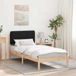 Casa si Gradina - Mobilier - Paturi si accesorii - Paturi - Cadru de pat cu tablie tapitata cu headboard Negru 75 x 190 cm - Infinity.ro