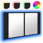 Casa si Gradina - Mobilier - Mobilier baie - Corpuri baie - Dulap cu oglinda pentru baie Stejar Negru 80 x 12 x 45 cm - Infinity.ro