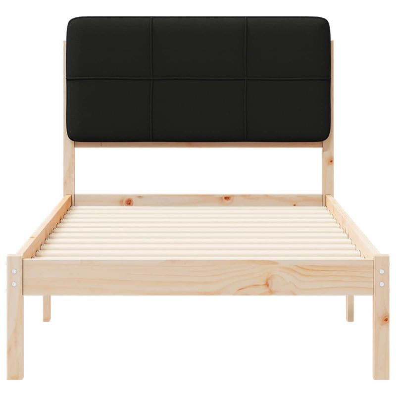 Casa si Gradina - Mobilier - Paturi si accesorii - Paturi - Cadru de pat cu tablie tapitata cu headboard Negru 75 x 190 cm - Infinity.ro