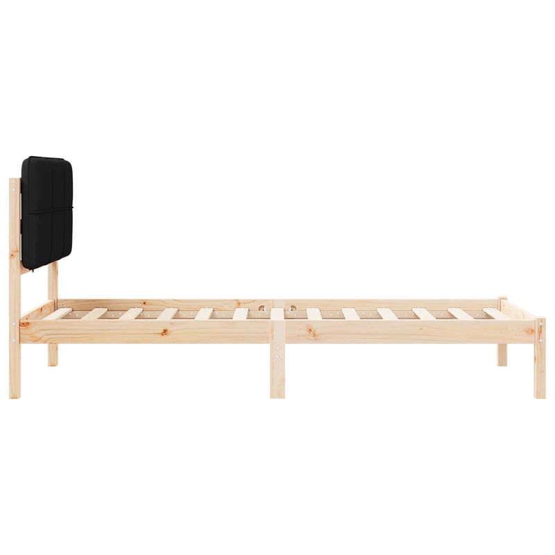 Casa si Gradina - Mobilier - Paturi si accesorii - Paturi - Cadru de pat cu tablie tapitata cu headboard Negru 75 x 190 cm - Infinity.ro