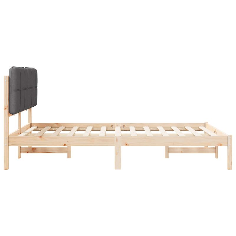 Casa si Gradina - Mobilier - Paturi si accesorii - Paturi - Cadru de pat cu tablie tapitata Gri inchis 140 x 200 cm - Infinity.ro