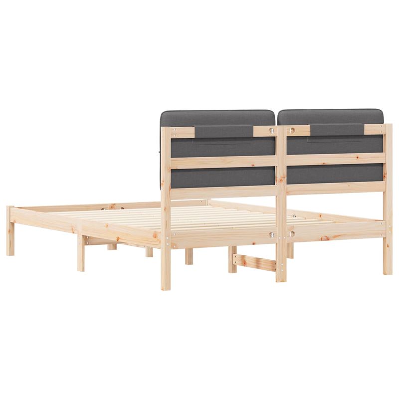 Casa si Gradina - Mobilier - Paturi si accesorii - Paturi - Cadru de pat cu tablie tapitata Gri inchis 140 x 200 cm - Infinity.ro