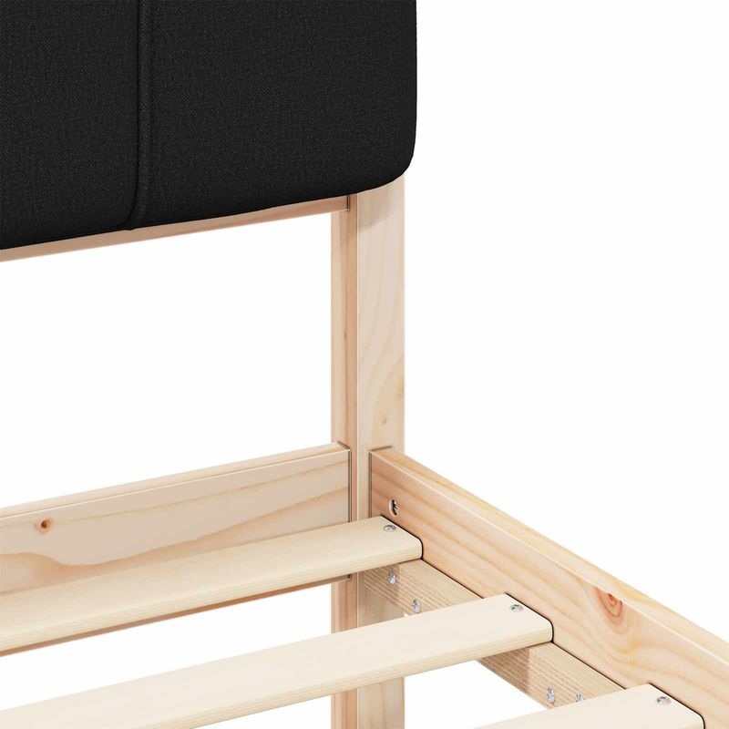 Casa si Gradina - Mobilier - Paturi si accesorii - Paturi - Cadru de pat cu tablie tapitata cu headboard Negru 75 x 190 cm - Infinity.ro