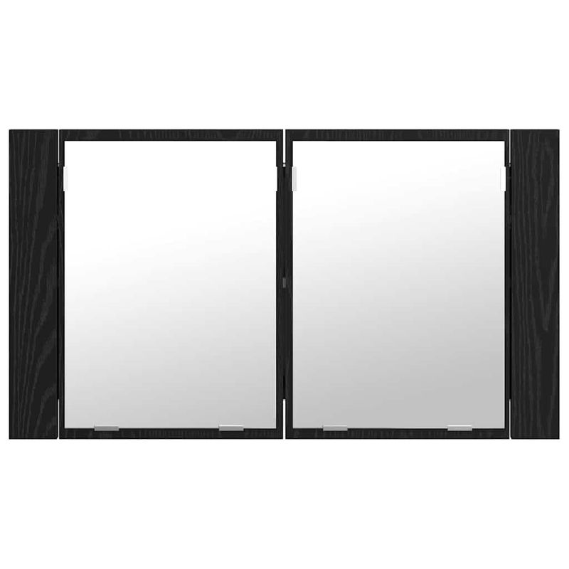 Casa si Gradina - Mobilier - Mobilier baie - Corpuri baie - Dulap cu oglinda pentru baie Stejar Negru 80 x 12 x 45 cm - Infinity.ro