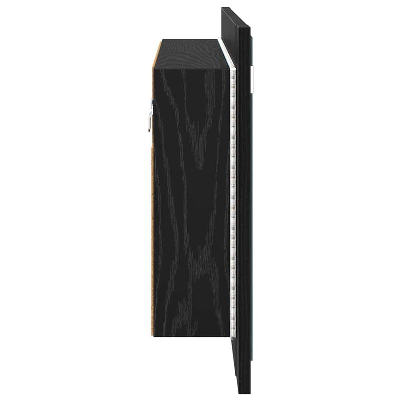 Casa si Gradina - Mobilier - Mobilier baie - Corpuri baie - Dulap cu oglinda pentru baie Stejar Negru 80 x 12 x 45 cm - Infinity.ro