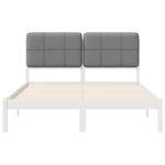 Casa si Gradina - Mobilier - Paturi si accesorii - Paturi - Cadru de pat cu tablie tapitata Gri deschis 135 x 190 cm - Infinity.ro