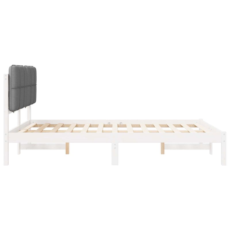 Casa si Gradina - Mobilier - Paturi si accesorii - Paturi - Cadru de pat cu tablie tapitata Gri deschis 135 x 190 cm - Infinity.ro